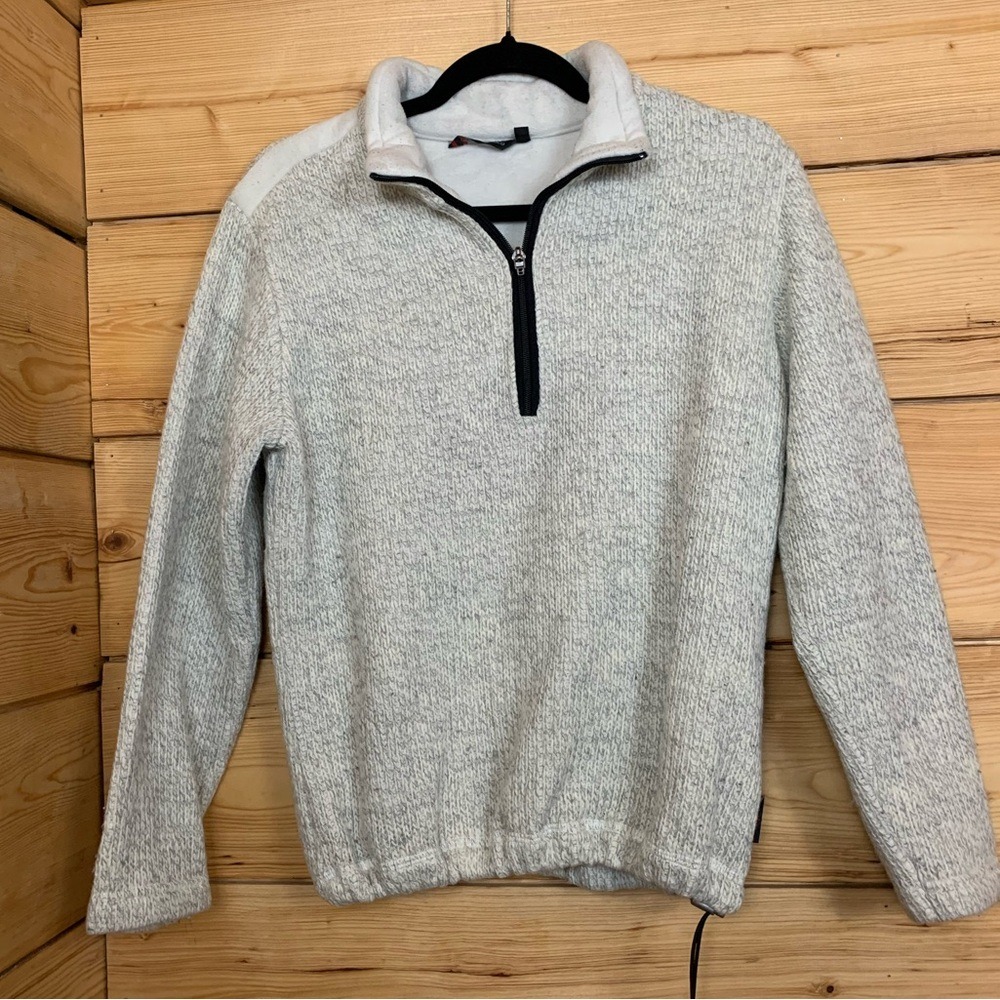 F.lli Campagnolo Kids Quarter Zip Wool Bln Lined Knit Sweater Grey Large Italian
